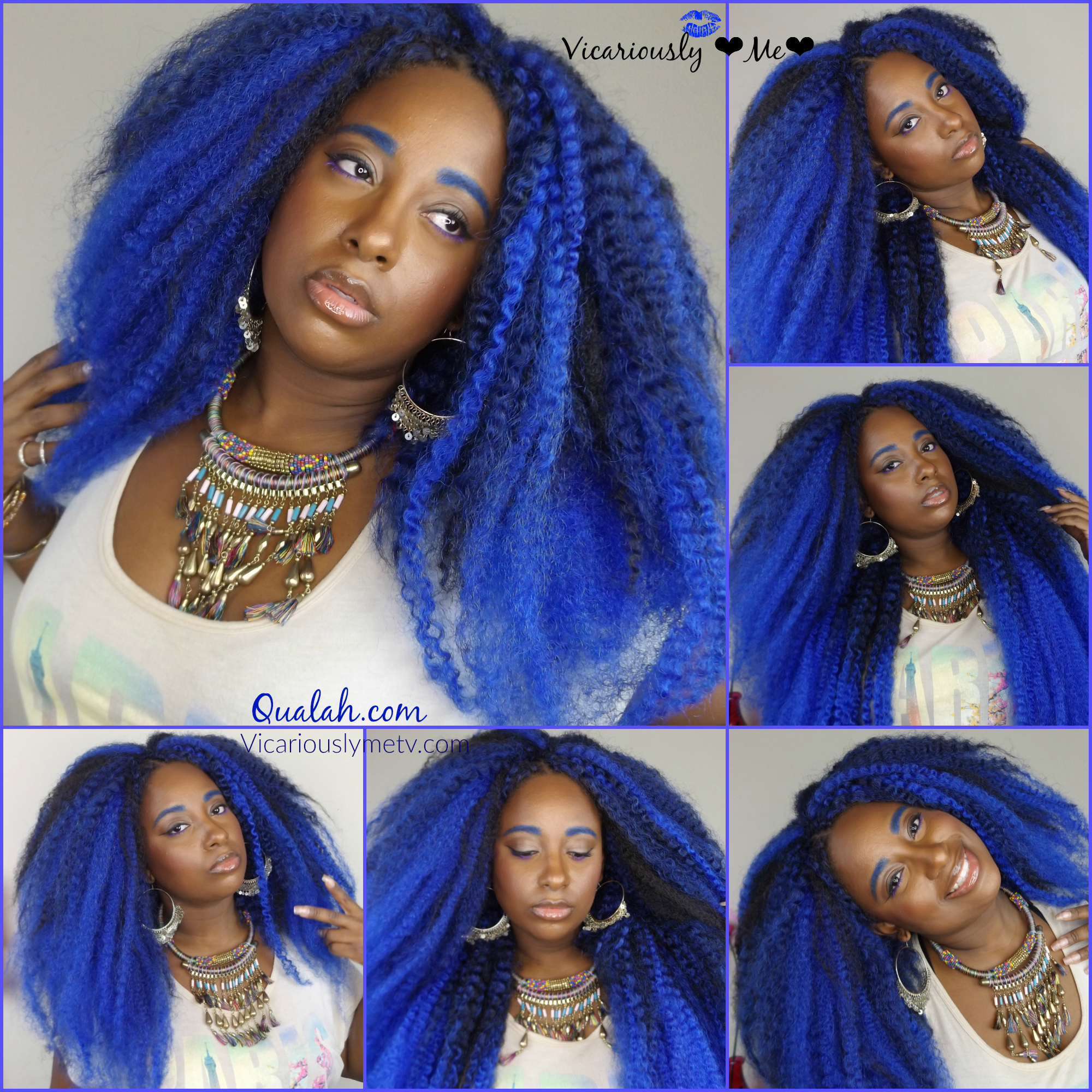 Crochet bRAID WITH blue Ombre marley twist hair