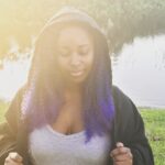Purple and Blue Hair on Brown Skin