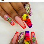 Summer neon nails design