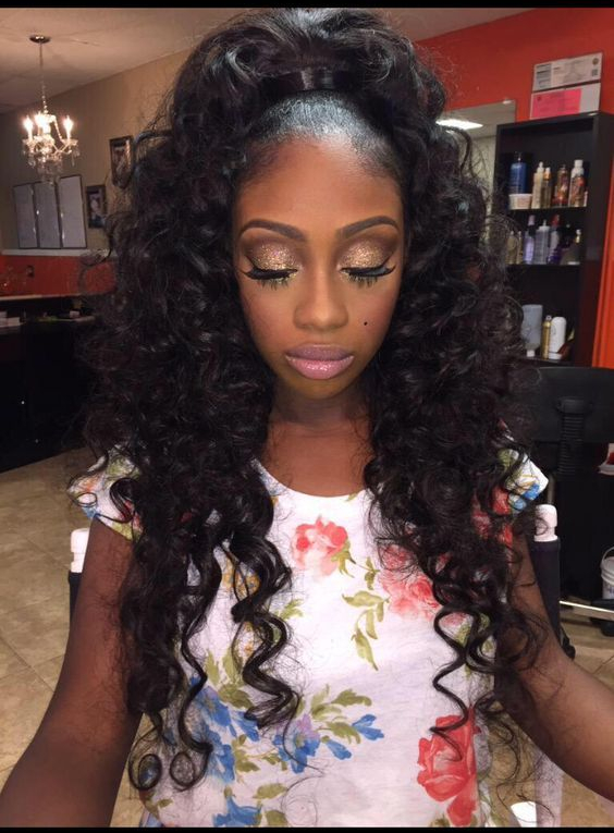 Curly High Ponytail hair style for prom