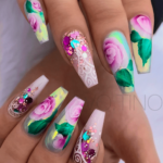 Flower Coffin Nail designs