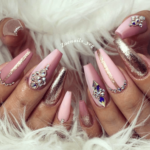 Blush pink and rose gold nail designs