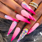 Pink Stiletto Nail designs
