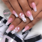 Ombre Pink and White nail designs