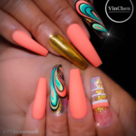 Peach nail art designs