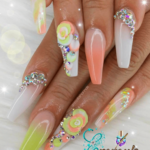 Spring easter 3d flower nail