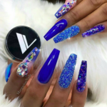 beautiful blue acrylic nails